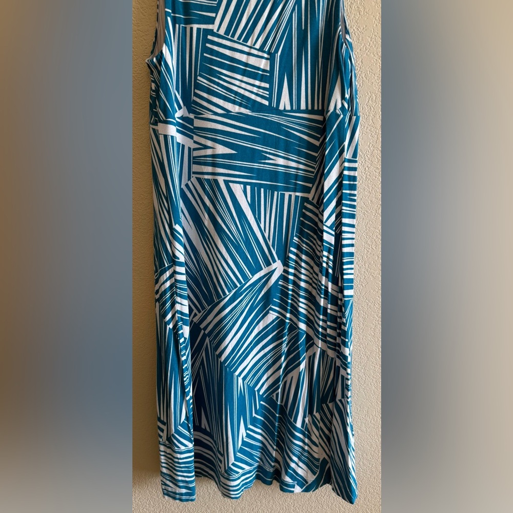 Tommy Bahama Women’s Sundress In Blue White Tropical Leaf Size XS Beach Resort - Picture 8 of 8